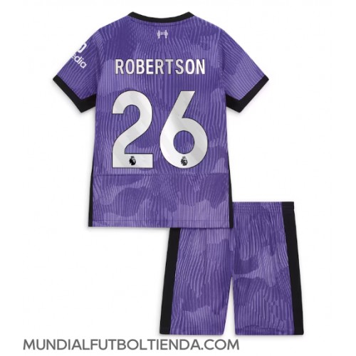 Camiseta Liverpool Andrew Robertson #26 Tercera Equipación Replica 2023-24 para niños mangas cortas (+ Pantalones cortos)